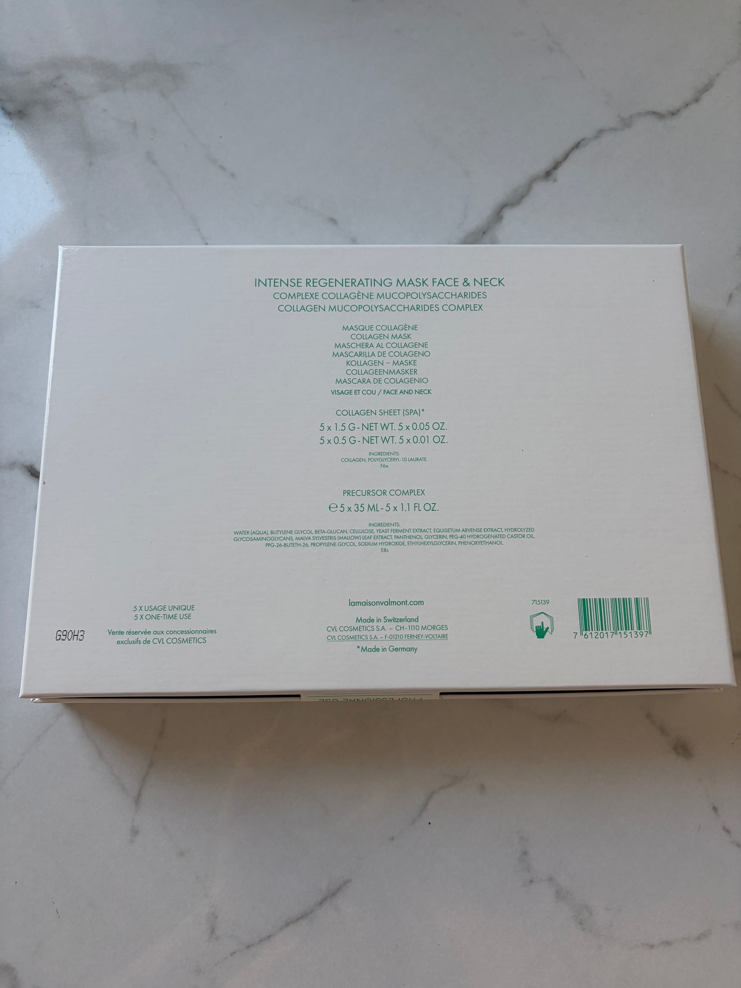 Valmont Intense Regenerating Mask 5 sheets
